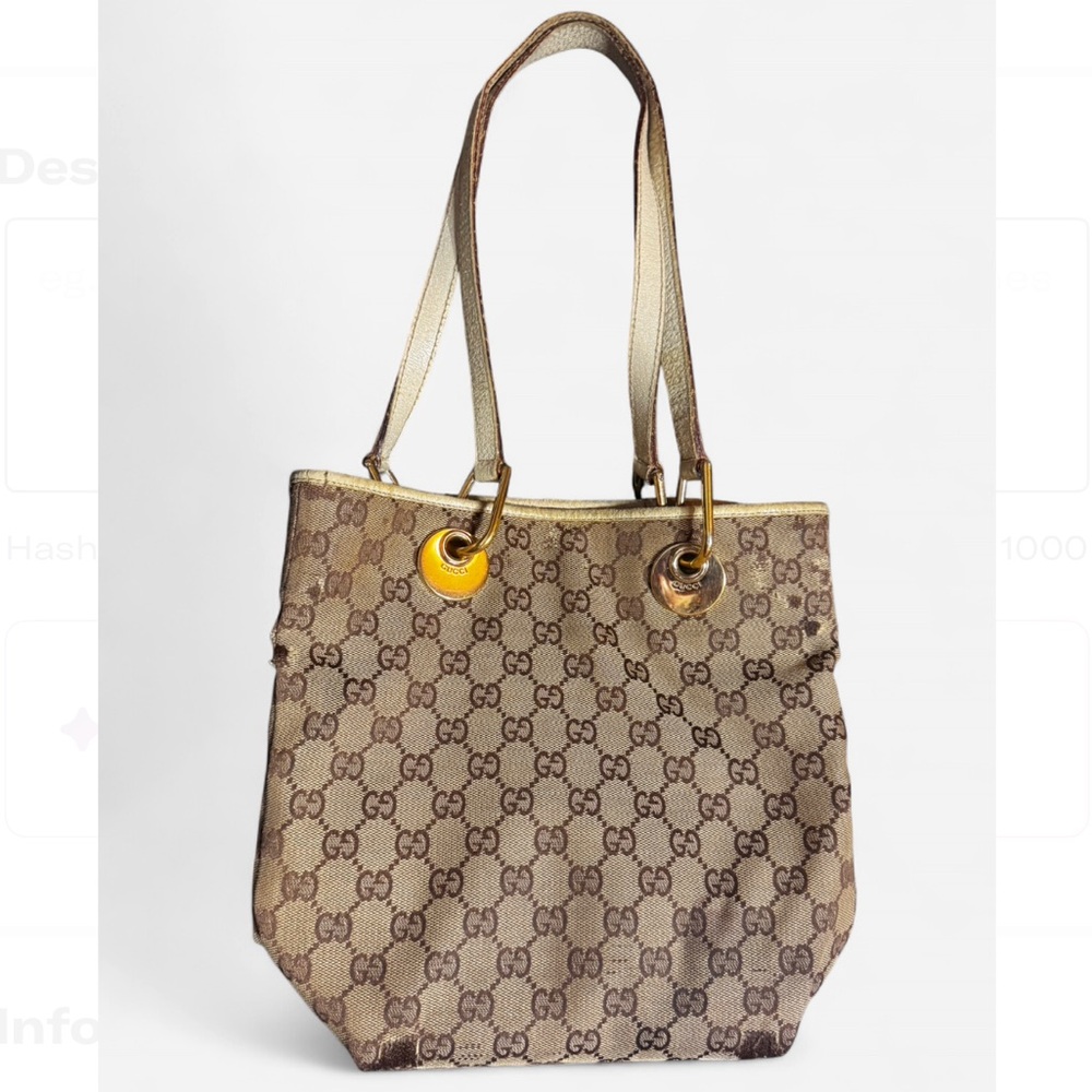 Gucci Beige and Brown Monogram Tote